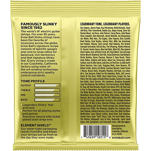 Ernie Ball Mammoth Slinky Nickel Wound Electric Guitar Strings, Gauge 12 - 62 - musicians--Friend