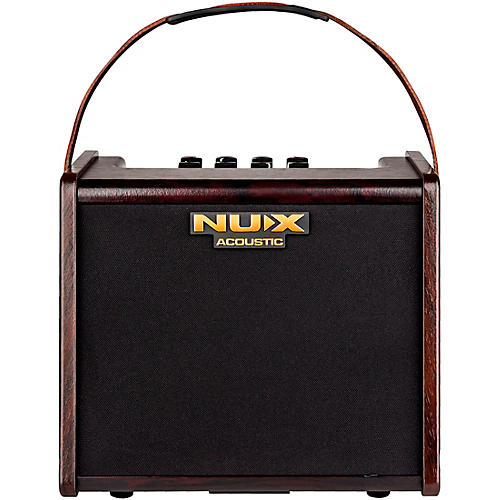 NUX Stageman AC 25 25W 2 Channel Modeling Rechargable Acoustic Amp with Bluetooth Brown - musicians--Friend