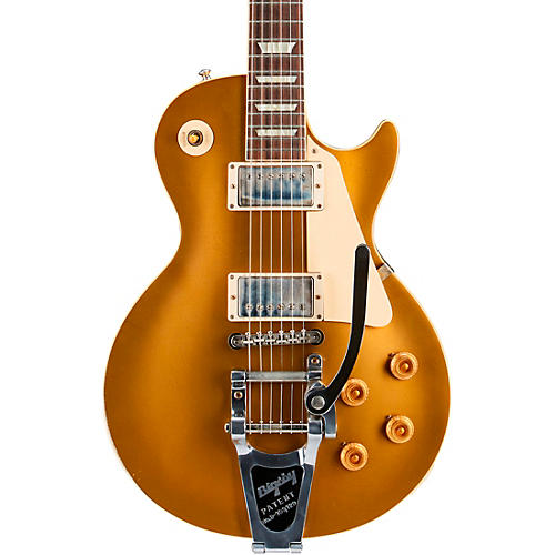 Gibson Custom Murphy Lab '57 Les Paul All-Gold Light Aged With Bigsby Electric Guitar Gold Top - musicians--Friend