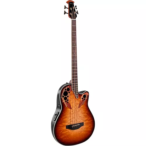 Ovation CEB44X-7C-G Celebrity Elite Mid-Depth Acoustic-Electric Bass Guitar Cognac Burst - musicians--Friend