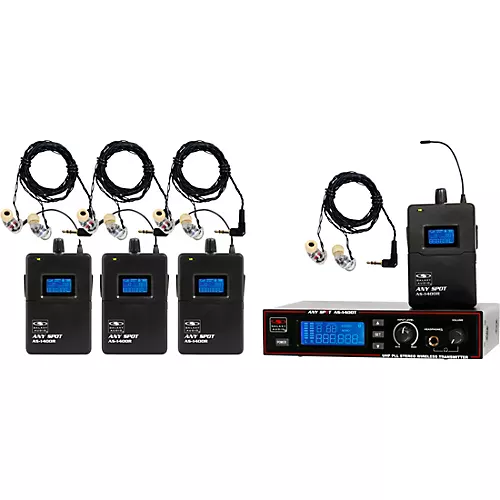 Galaxy Audio AS-1406-4 Wireless Personal Monitor Band Pack System Band M Black - musicians--Friend