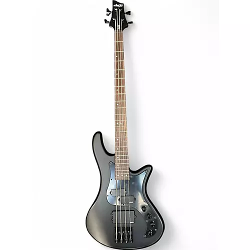 Used Schecter Guitar Research STILETTO-4 STEALTH Satin Black Electric Bass Guitar Satin Black - musicians--Friend