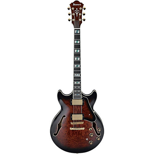 Ibanez AM153QA Artstar Series Electric Guitar Dark Brown Sunburst - musicians--Friend