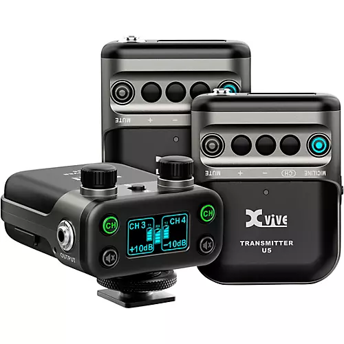 Xvive U5T2 Dual-Channel Wireless System for Lavalier Microphone and Audio Devices Black - musicians--Friend
