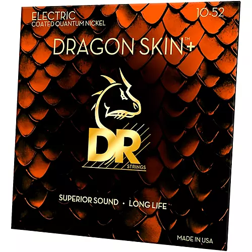 DR Strings Dragon Skin+ Coated Accurate Core Technology 6-String Nickel Electric Guitar Strings 10 - 52 - musicians--Friend