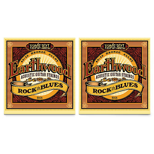 Ernie Ball 2008 Earthwood 80/20 Bronze Rock and Blues Acoustic Guitar Strings 2-Pack - musicians--Friend