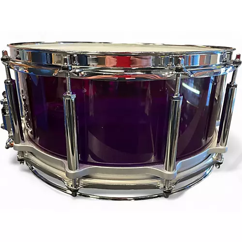 Used Pearl 14X6.5 Crystal Beat Free Floating Snare Purple Acrylic Drum Purple Acrylic 213 - musicians--Friend