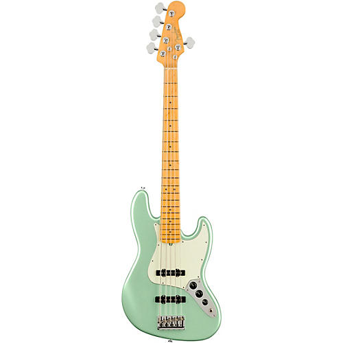 Fender American Professional II Jazz Bass V Maple Fingerboard Mystic Surf Green - musicians--Friend