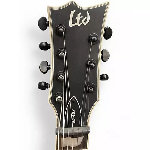 Used ESP LTD EC407 Black Solid Body Electric Guitar Black - musicians--Friend