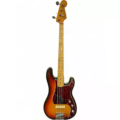 Vintage 1973 Fender Precision Bass 3 Color Sunburst Electric Bass Guitar 3 Color Sunburst - musicians--Friend