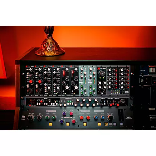 Harrison D510r 10-Slot 500 Series Rack System with Dante Interface Card & Analog Mixer Module - musicians--Friend