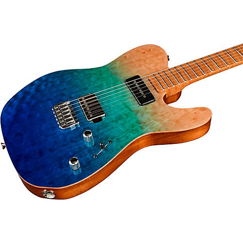 LsL Instruments Bad Bone 290 Deluxe Laguna Gradient Electric Guitar Laguna Blue - musicians--Friend