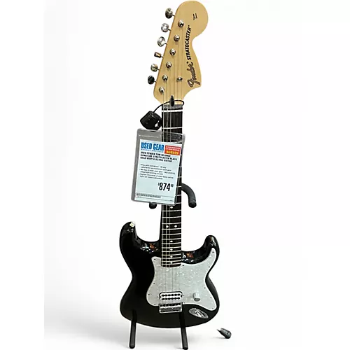Used Fender Tom Delonge Signature Stratocaster Black Solid Body Electric Guitar Black - musicians--Friend