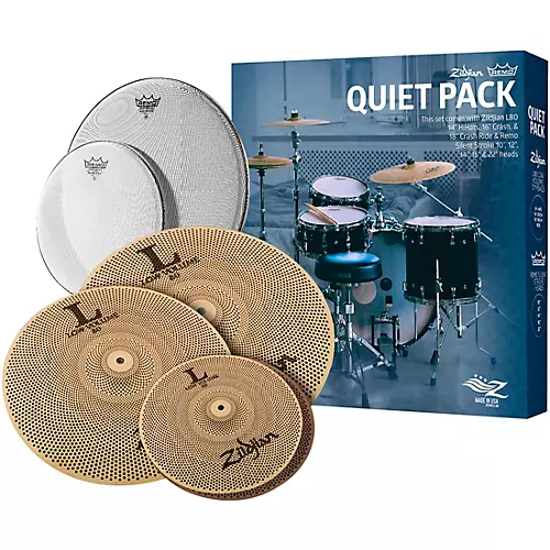 Zildjian Quiet Pack LV468RH Low Volume Cymbals With Remo Silentstroke Heads - musicians--Friend
