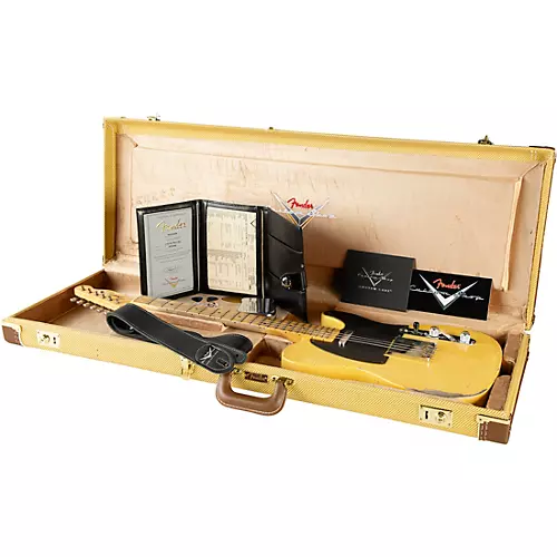 Fender Custom Shop Limited-Edition '53 Telecaster Relic Electric Guitar Aged Nocaster Blonde - musicians--Friend