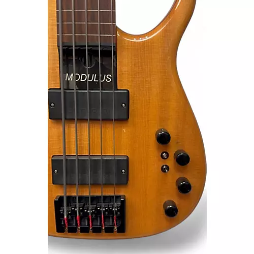 Used Modulus Guitars Q5 Quantum 5 String Fretless Semi-Hollow Electric Bass Guitar Natural - musicians--Friend