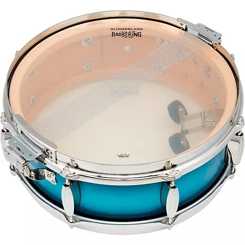 Slingerland Limited-Edition Radio King Specialty Lacquer Maple Snare Drum 14 x 7 in. Blue & Silver Lacquer - musicians--Friend
