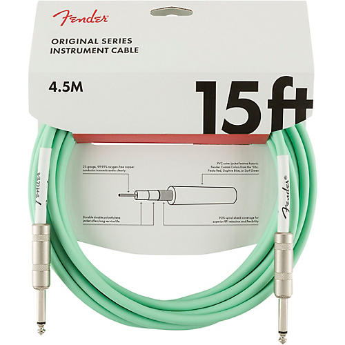 Fender Original Series Straight to Straight Instrument Cable 15 ft. Surf Green - musicians--Friend