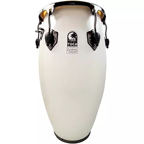 Toca Custom Deluxe Fiberglass Conga Margarita Blanca With Black Mirror Chrome Hardware 12.50 in. - musicians--Friend