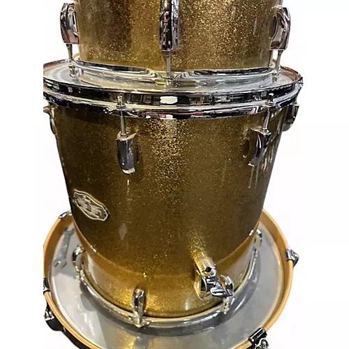 Used Pearl 4 Piece Vision Gold Sparkle Drum Kit Gold Sparkle - musicians--Friend