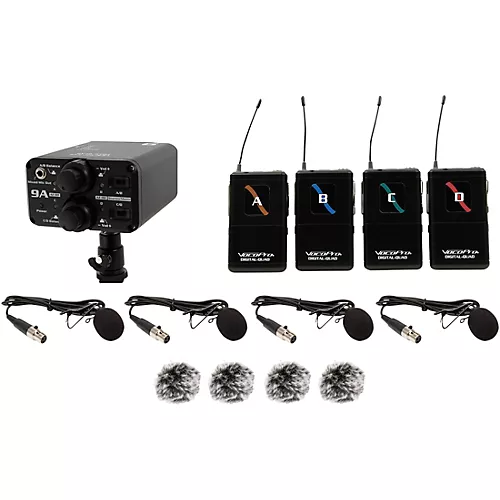 VocoPro FIELD-QUAD-B Portable 4 Lavalier Field/Camera-Mountable Wireless Microphone System, 902-927.2mHz Band 12 - musicians--Friend