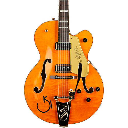 Gretsch Guitars G6609TFM Players Edition Broadkaster Center Block Electric Guitar With String-Thru Bigsby and Flame Maple Bourbon Stain - musicians--Friend