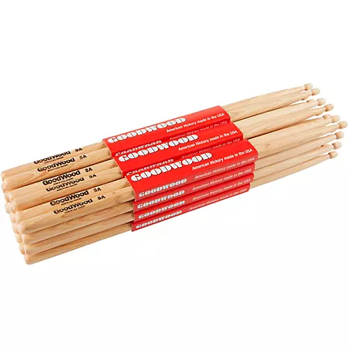 Goodwood Hickory Drum Sticks 12-Pack Fusion Wood - musicians--Friend