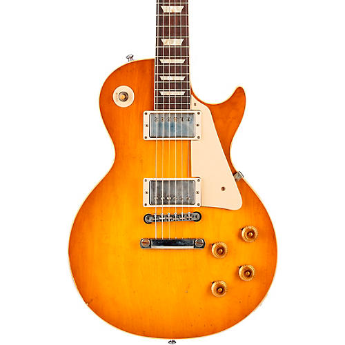 Gibson Custom Murphy Lab 1958 Les Paul Standard Reissue Light Aged Electric Guitar Lemon Burst - musicians--Friend