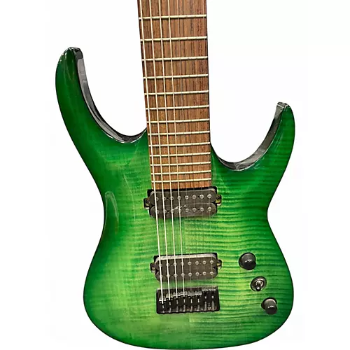 Used Agile Sep 828 Trans Green Solid Body Electric Guitar Trans Green - musicians--Friend