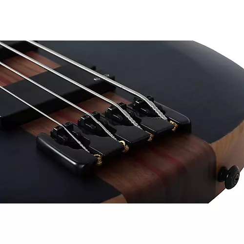 Schecter Guitar Research Charles Berthoud CB-4 Left-Handed Electric Bass See Thru Black Satin - musicians--Friend