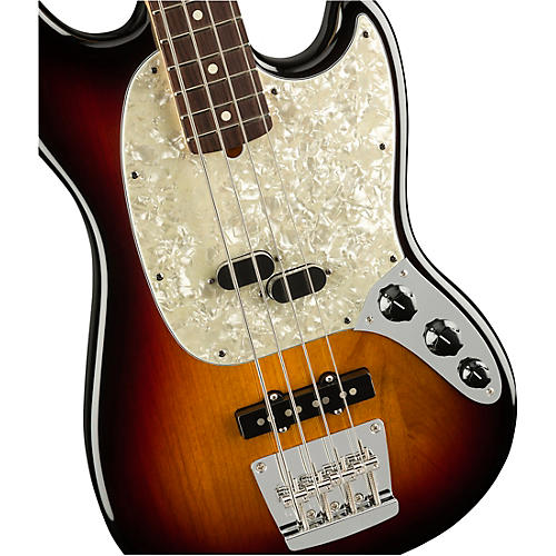 Fender American Performer Mustang Bass Rosewood Fingerboard Satin Seafoam Green - musicians--Friend