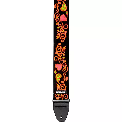 Dunlop Jimi Hendrix Blacklight Monterey Guitar Strap Orange - musicians--Friend