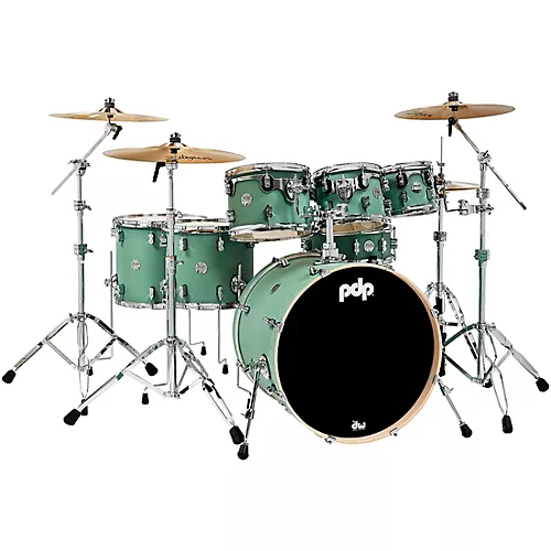 PDP by DW Concept Maple 7-Piece Shell Pack With Chrome Hardware Satin Black - musicians--Friend