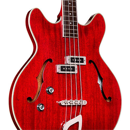 Guild Starfire I Bass Semi-Hollow Short Scale Double-Cut Left-Handed Bass Guitar Cherry Red - musicians--Friend