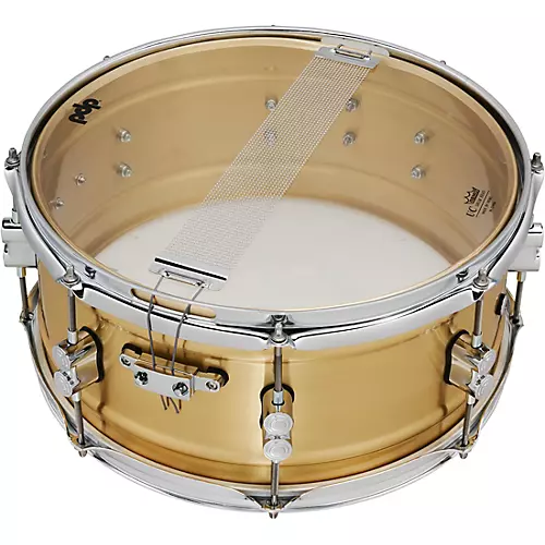PDP by DW Concept Series 1.2 mm Natural Satin Brushed Brass Snare Drum 14 x 8 in. - musicians--Friend