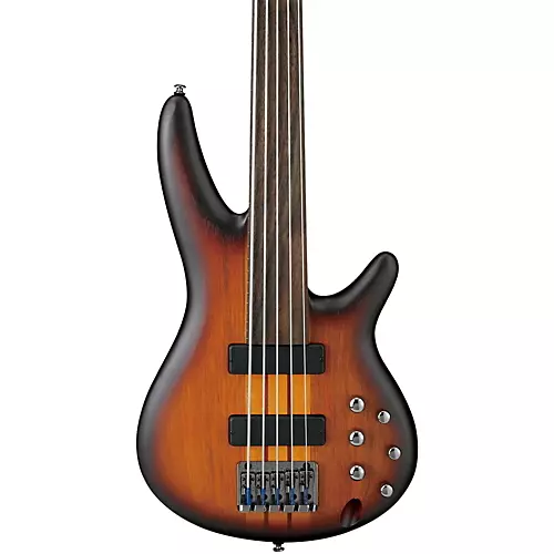 Ibanez Bass Workshop SR Portamento SRF705 Fretless 5-String Electric Bass Flat Brown Burst Rosewood Fretboard - musicians--Friend