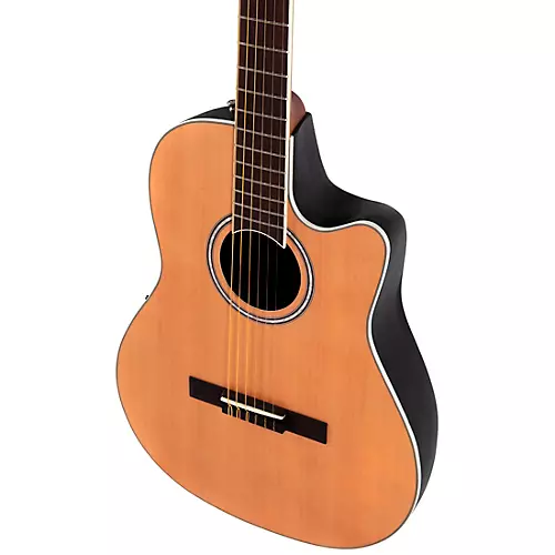 Applause AB24CC-4S Traditional Series Mid-Depth Cedar Nylon-String Classical Acoustic-Electric Guitar Natural - musicians--Friend
