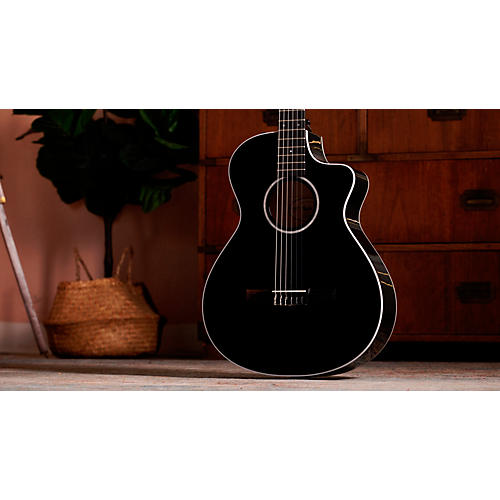 Taylor 212ce-N Plus Limited-Edition Grand Concert Nylon-String Acoustic-Electric Guitar Black - musicians--Friend