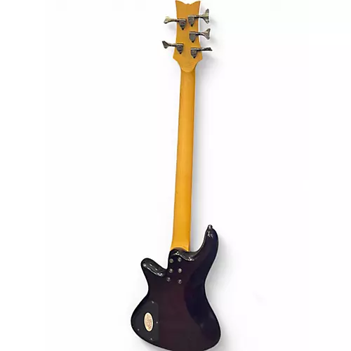 Used Schecter Guitar Research Stiletto Extreme 5 String transparent brown Electric Bass Guitar transparent brown - musicians--Friend