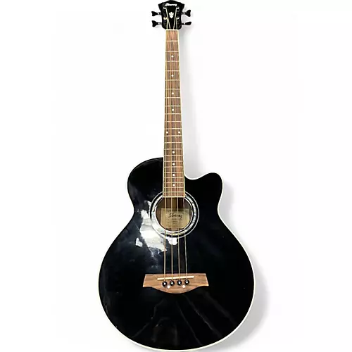 Used Ibanez AEB10BE Black Acoustic Bass Guitar Black - musicians--Friend