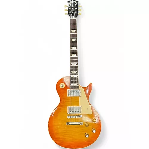 Used Gibson Custom Murphy Lab 1960 Les Paul Standard Reissue Heavy Aged Tangerine Burst Solid Body Electric Guitar Tangerine Burst - musicians--Friend