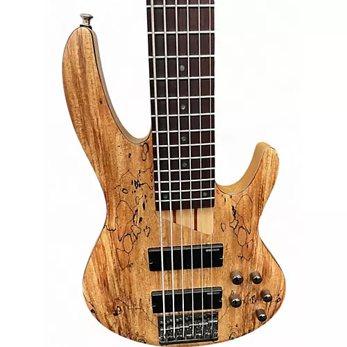 Used Esp  B206 6 String Spalted Maple Electric Bass Guitar Spalted Maple - musicians--Friend