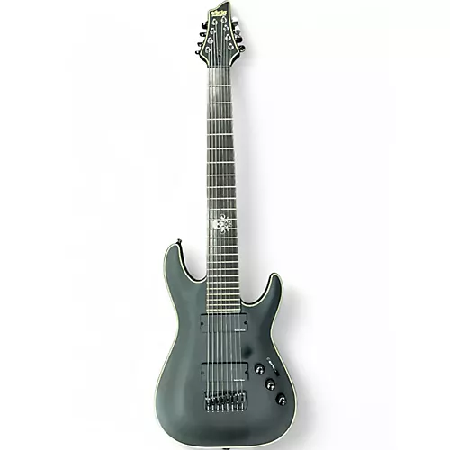 Used Schecter Guitar Research Blackjack V8 Black Solid Body Electric Guitar Black - musicians--Friend