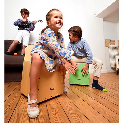 Stagg Kid's Cajon with Backrest Purple - musicians--Friend