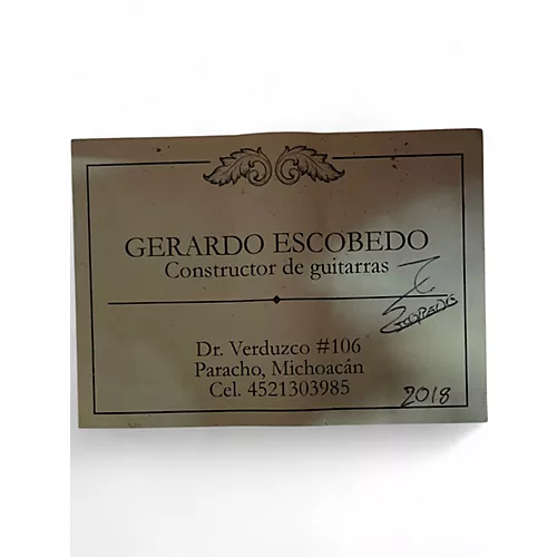 Used Gerardo Escobedo Handmade Classical Guitar Natural Cedar Classical Acoustic Guitar Natural Cedar - musicians--Friend