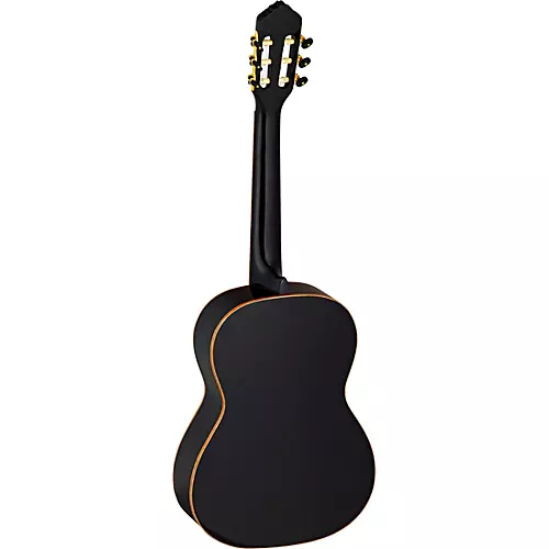 Ortega Family Series R221BK-7/8 7/8 Size Classical Guitar Gloss Black 0.875 - musicians--Friend