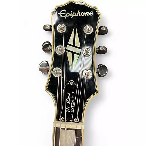 Used 2014 Epiphone Les Paul Custom Pro Silverburst Solid Body Electric Guitar Silverburst - musicians--Friend