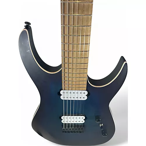 Used Agile Septor 725 7 String Blue Solid Body Electric Guitar Blue - musicians--Friend