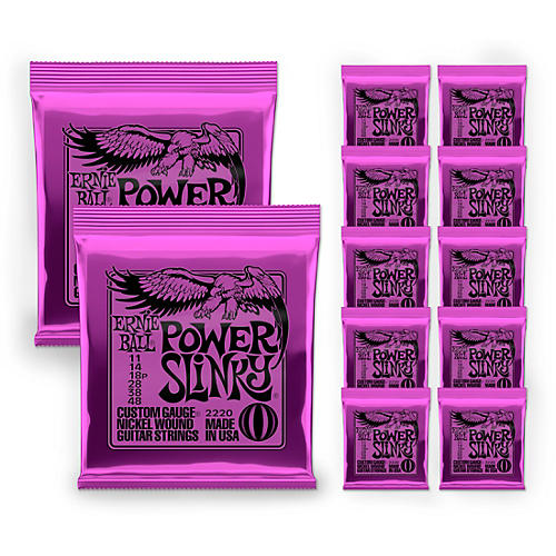 Ernie Ball 2220 Power Slinky Electric Guitar Strings - Buy 10, Get 2 Free - musicians--Friend