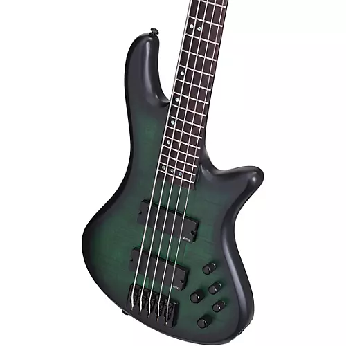 Schecter Guitar Research Stiletto Studio-5 5-String Electric Bass Guitar Ocean Blue Burst - musicians--Friend
